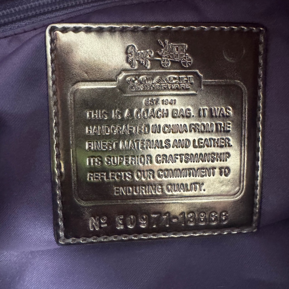 SOLD ๐ซ Vintage Coach Limited Edition Metallic Leather Large Sabrina y2k RARE - Picture 5 of 9